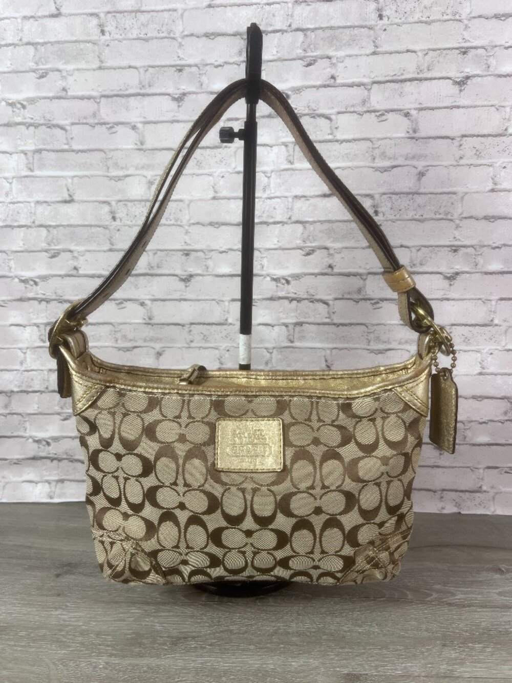 Vintage Coach Monogram Canvas Hobo Bag 12594